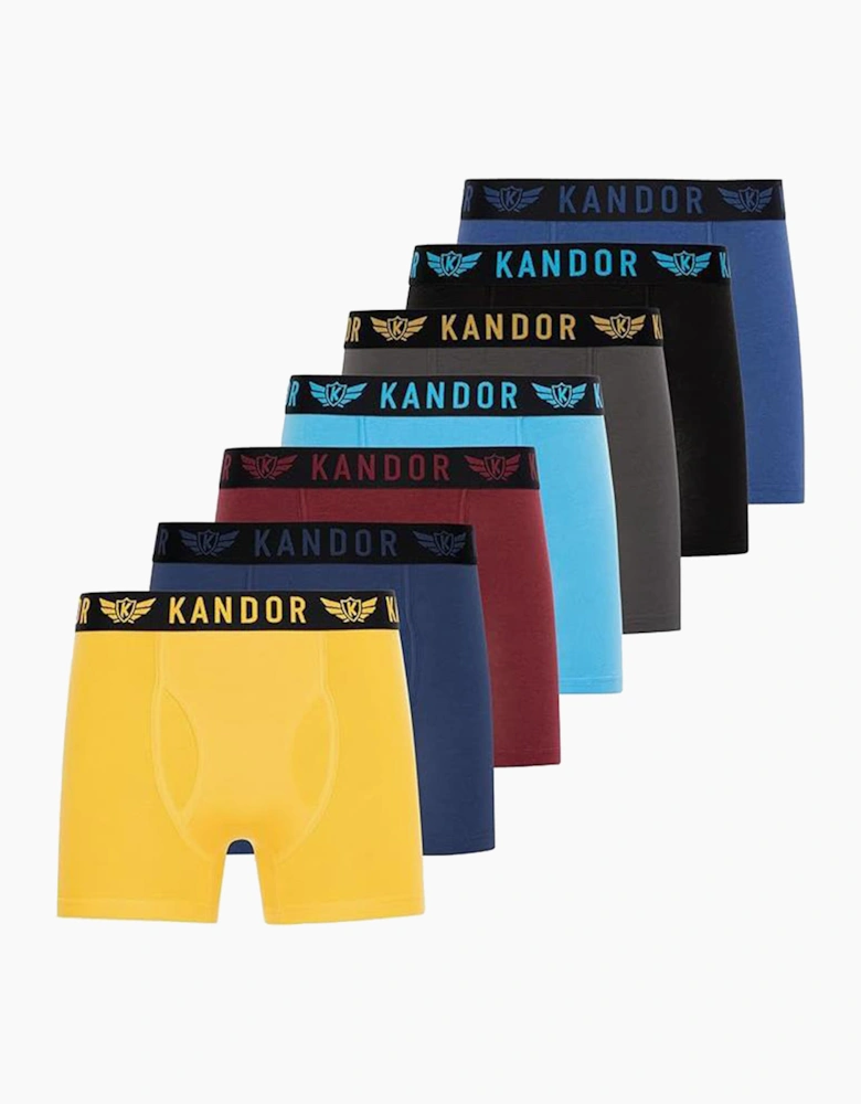 Kandor Bambers 7pk Boxer Shorts Mens Yellow / Assorted