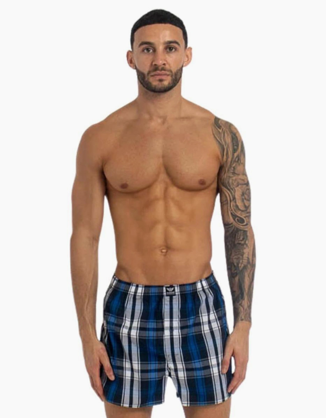 Kandor Daxhe 6pk Boxer Shorts Mens Blue Check