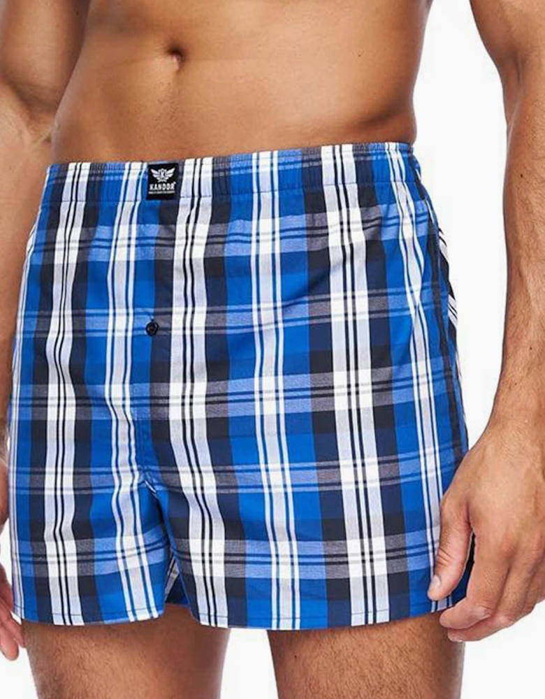 Kandor Daxhe 6pk Boxer Shorts Mens Blue Check
