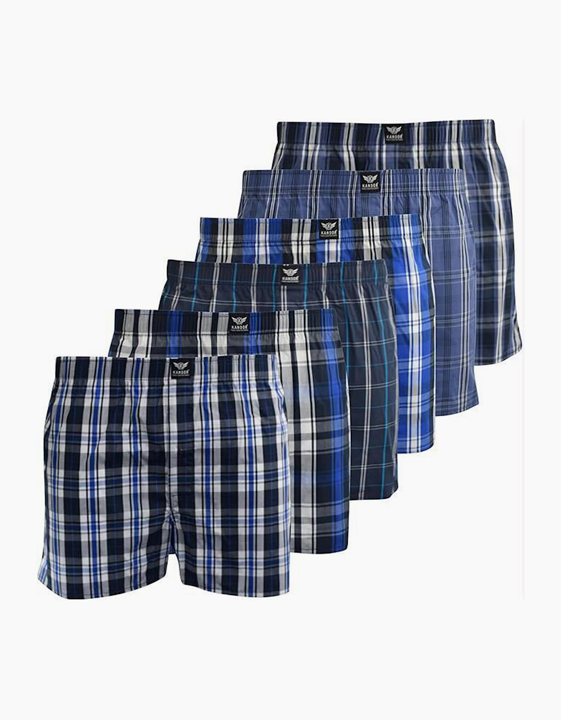 Kandor Daxhe 6pk Boxer Shorts Mens Blue Check
