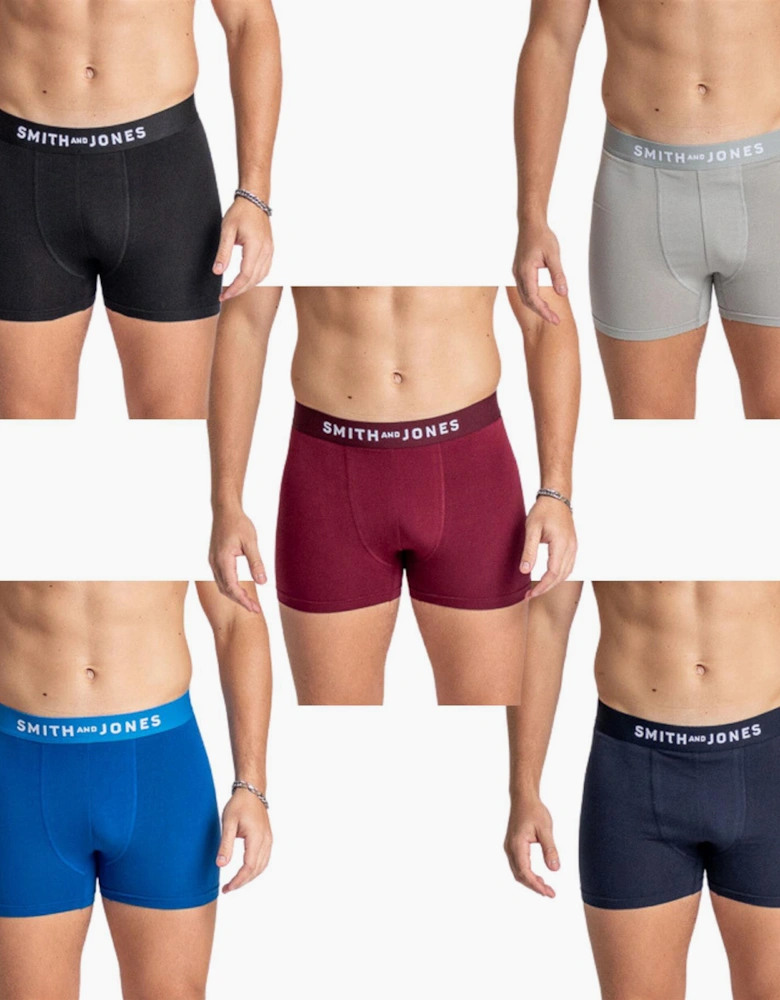 Smith & Jones Graylen 5pk Boxer Shorts Mens Assorted