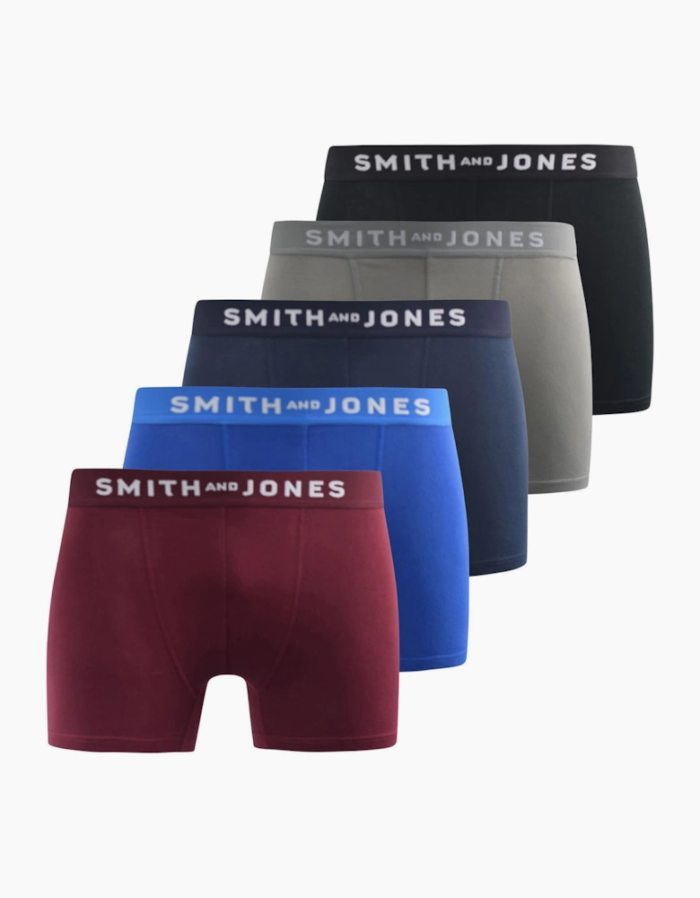Smith & Jones Graylen 5pk Boxer Shorts Mens Assorted
