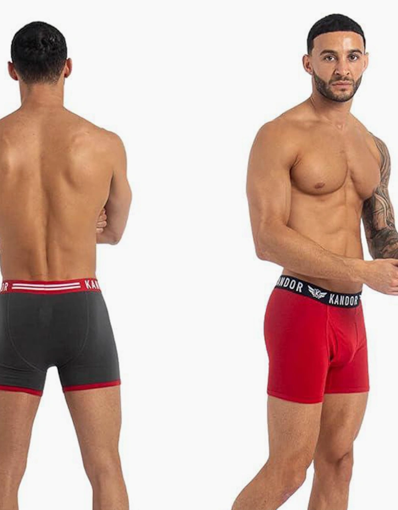Kandor Florid 7pk Boxer Shorts Mens Red / Patterned