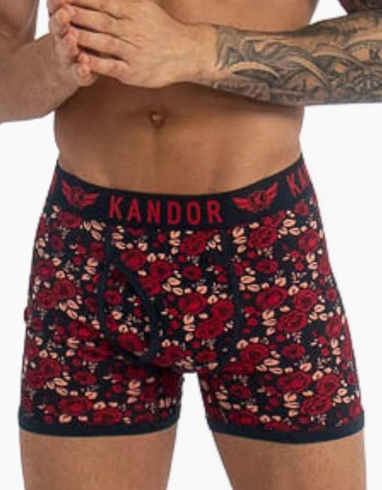 Kandor Florid 7pk Boxer Shorts Mens Red / Patterned