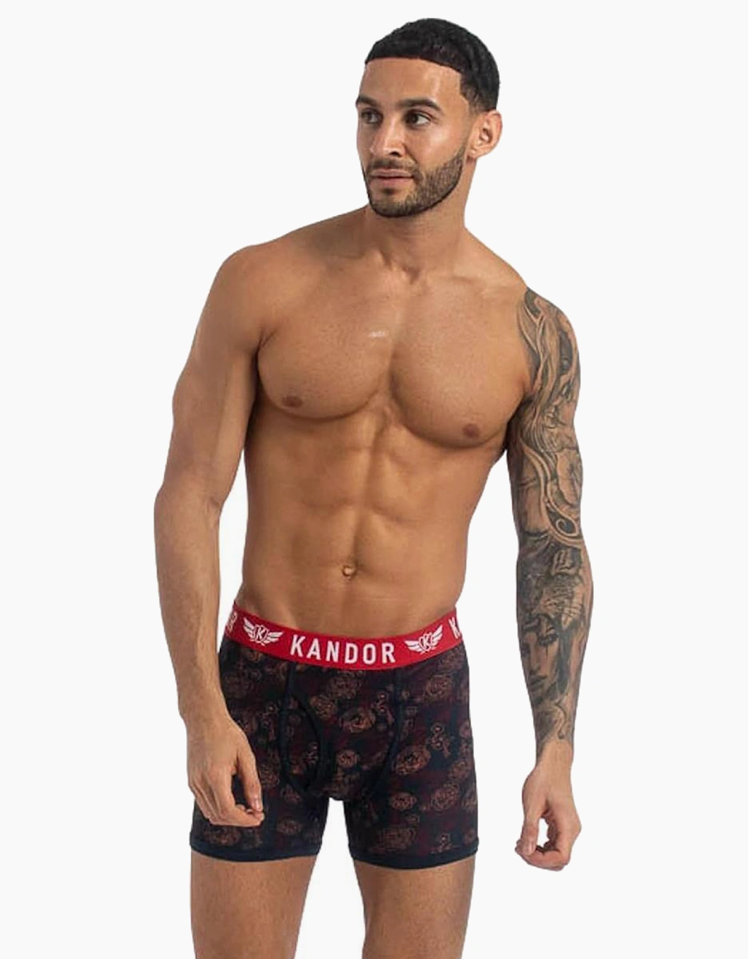 Kandor Florid 7pk Boxer Shorts Mens Red / Patterned