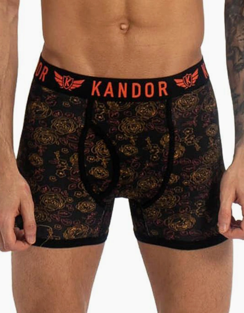 Kandor Florid 7pk Boxer Shorts Mens Yellow / Orange / Black