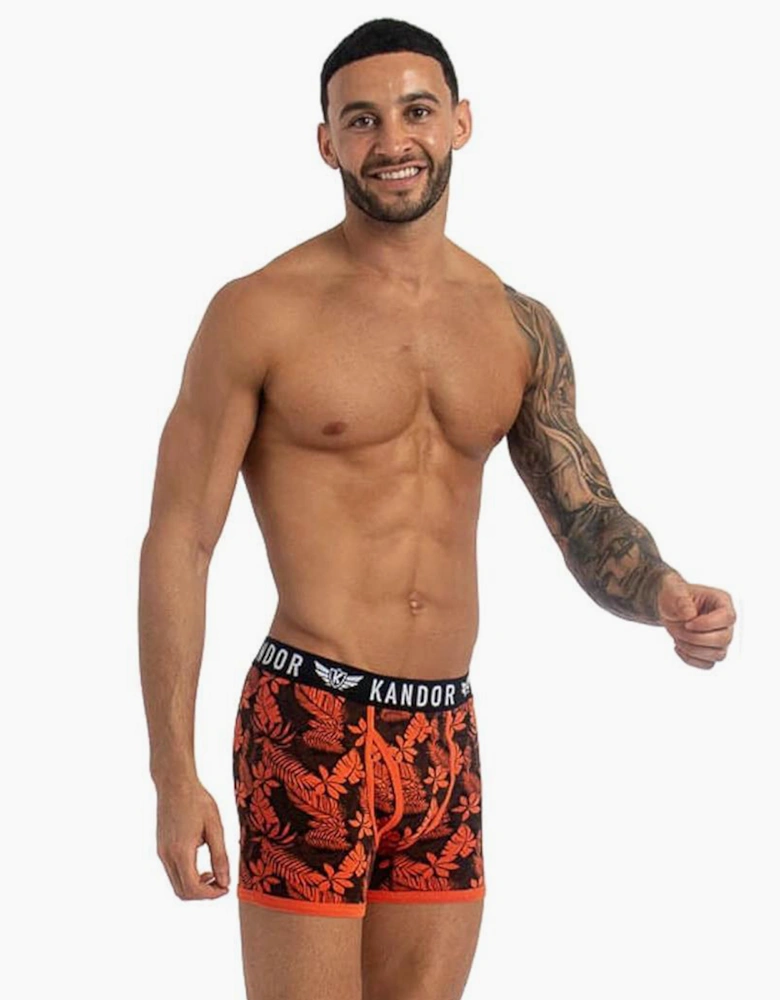 Kandor Florid 7pk Boxer Shorts Mens Yellow / Orange / Black