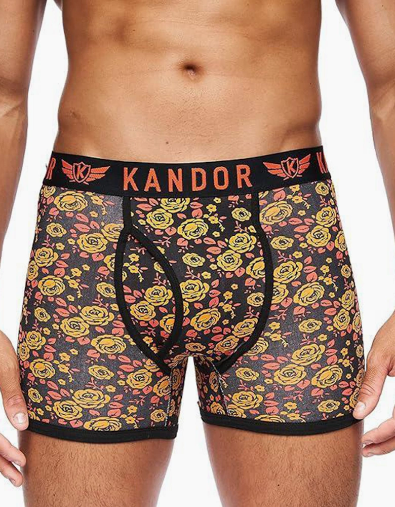 Kandor Florid 7pk Boxer Shorts Mens Yellow / Orange / Black