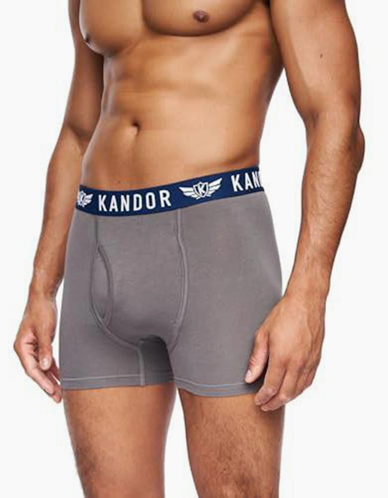 Kandor Bambers 5pk Boxer Shorts Mens Blue / Red / Assorted