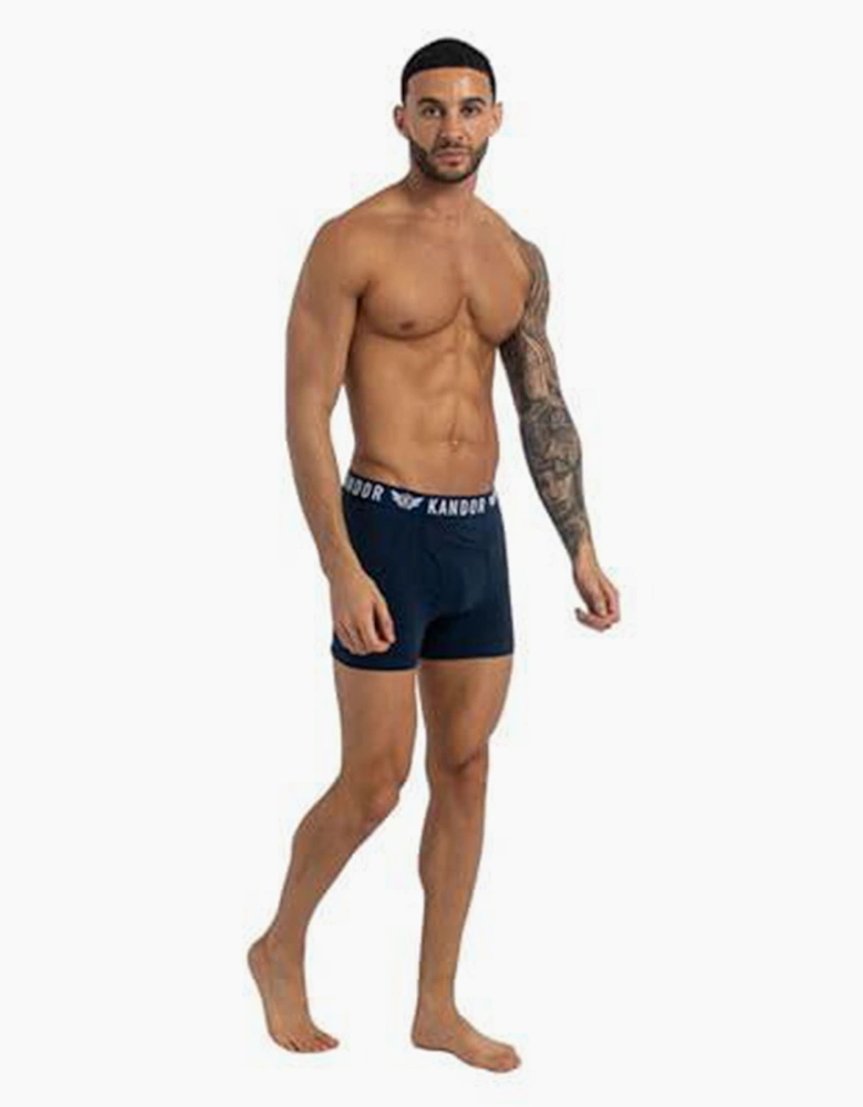 Kandor Bambers 5pk Boxer Shorts Mens Blue / Red / Assorted