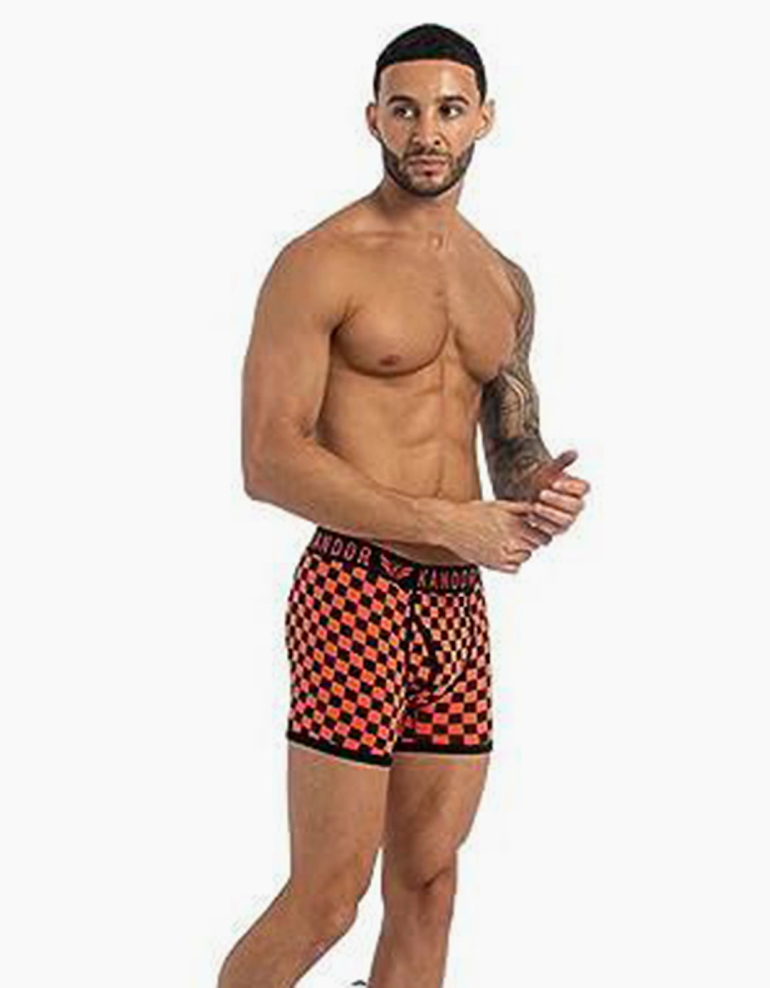 Kandor Jeckers 7pk Boxer Shorts Mens Orange / Black