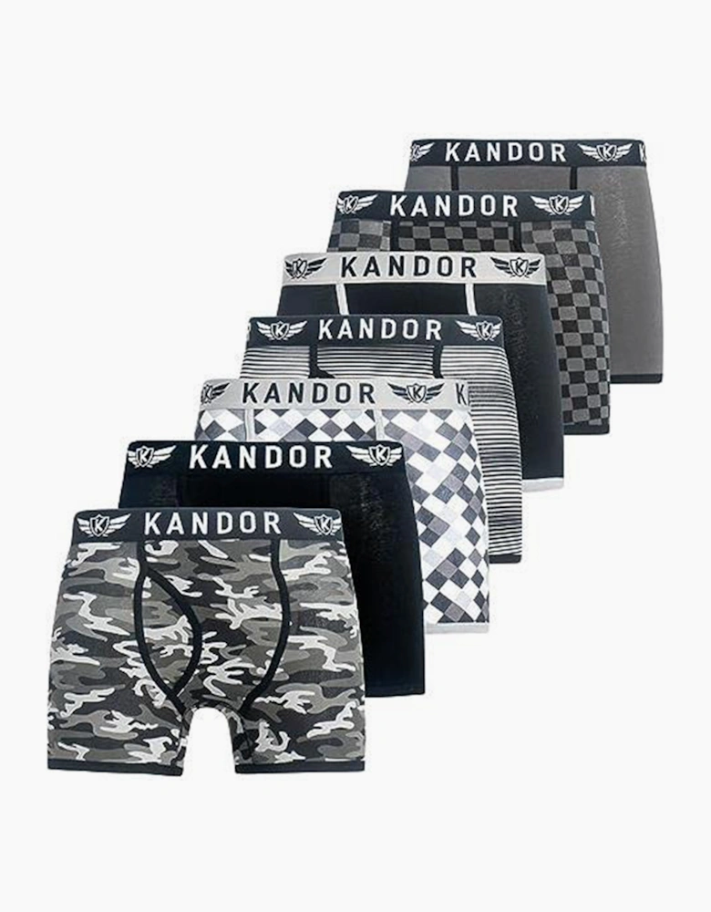Kandor Jeckers 7pk Boxer Shorts Mens Dark Shadow