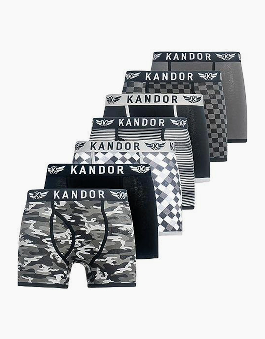 Kandor Jeckers 7pk Boxer Shorts Mens Dark Shadow
