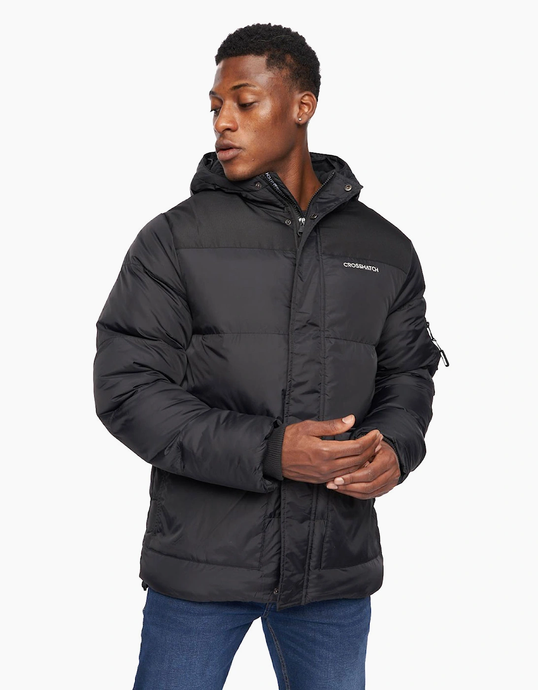 Crosshatch Bentlays Hooded Jacket Mens Black