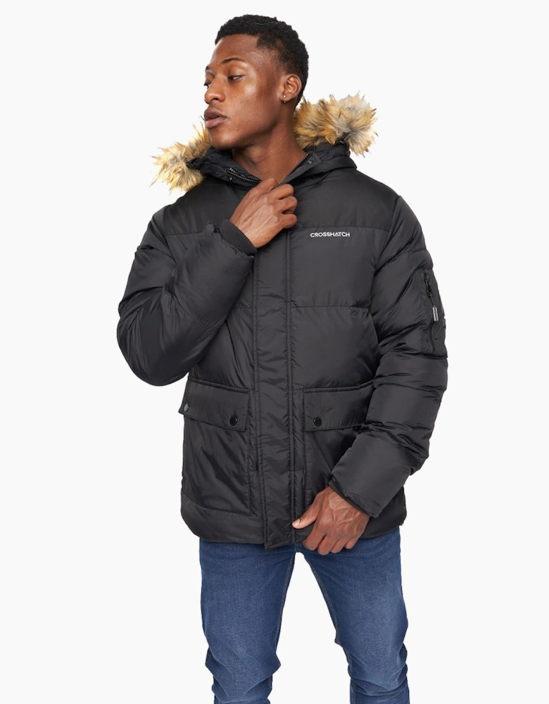 Crosshatch Bentlays Hooded Jacket Mens Black