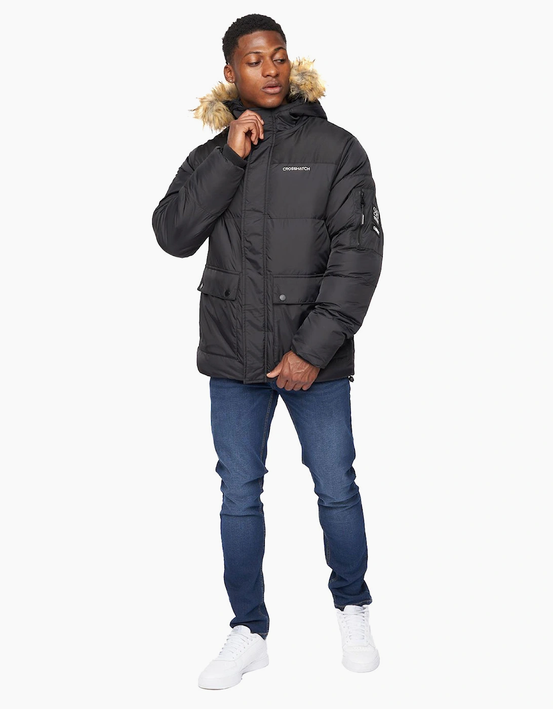 Crosshatch Bentlays Hooded Jacket Mens Black