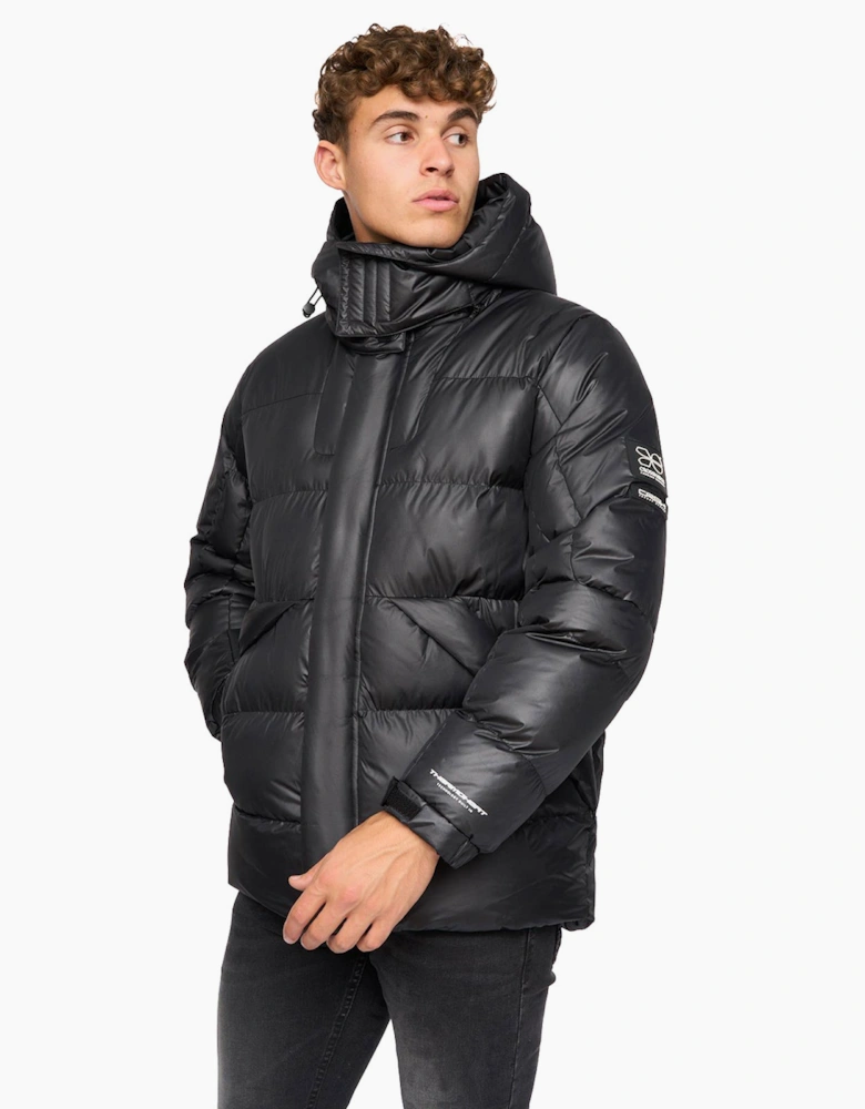 Crosshatch Camptor Panel Jacket Mens Black