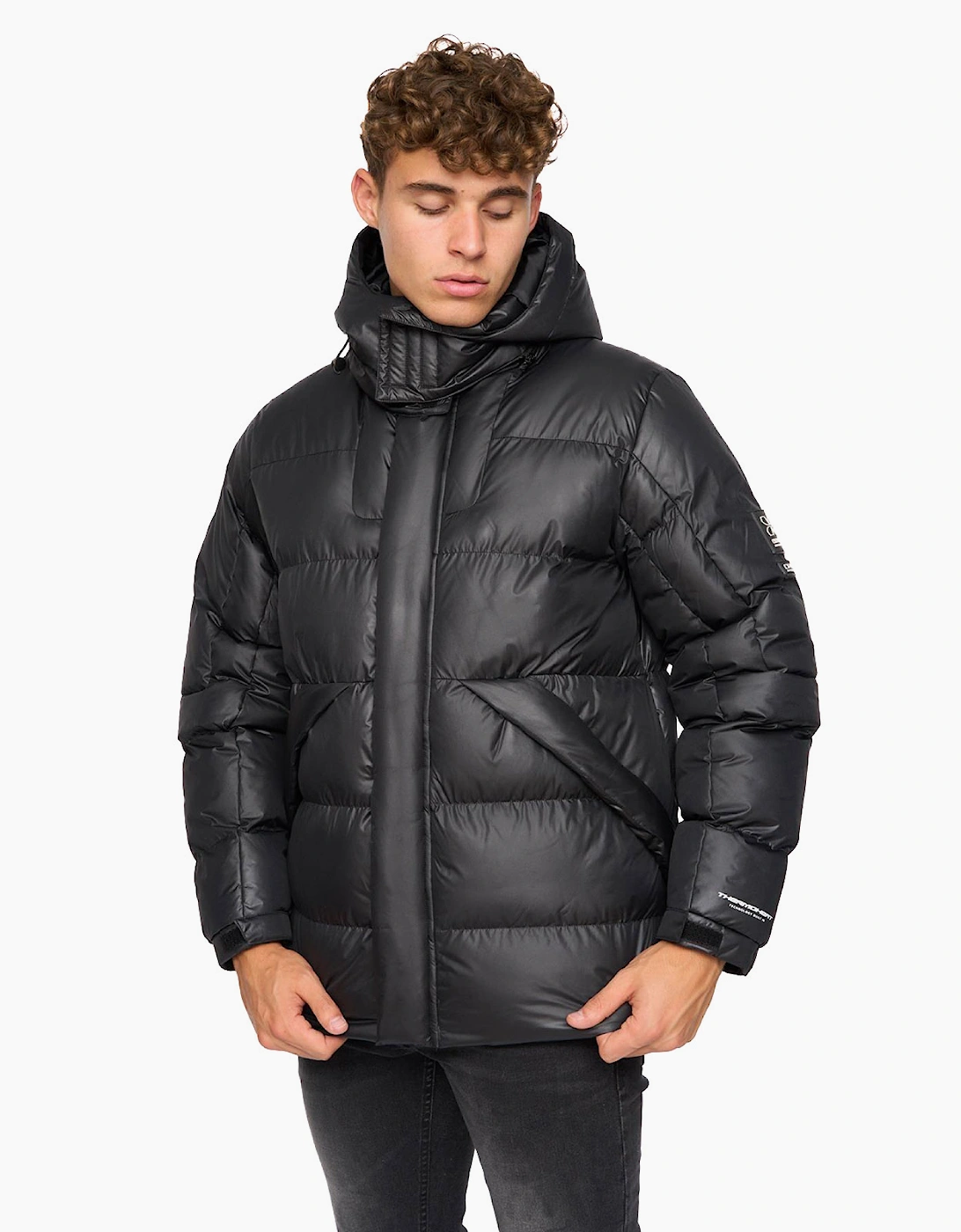 Crosshatch Camptor Panel Jacket Mens Black