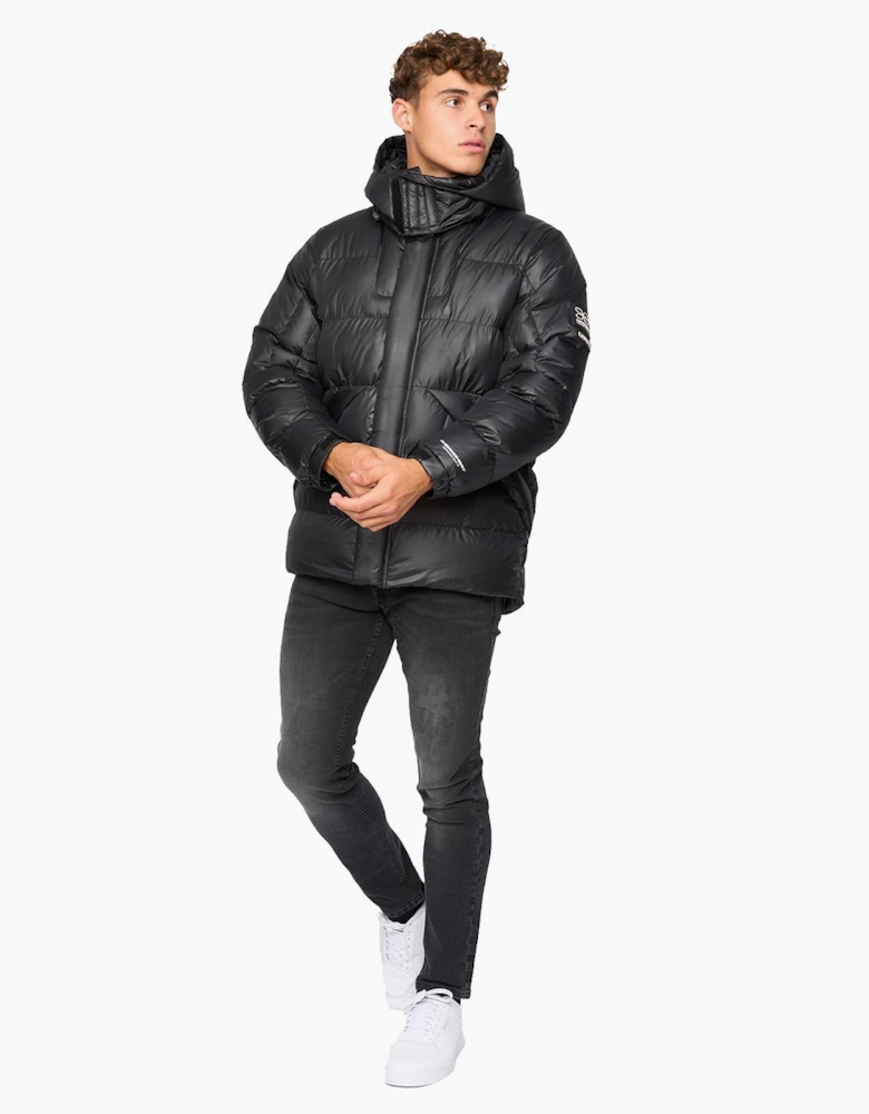 Crosshatch Camptor Panel Jacket Mens Black