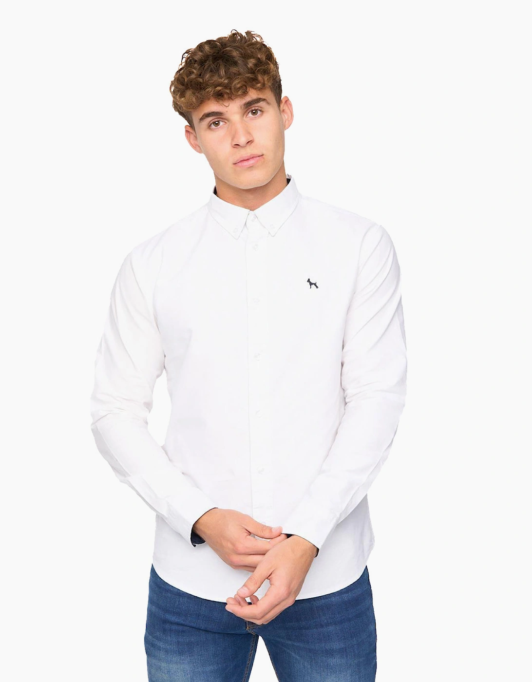Bewley & Ritch Chatmen Slim Fit Oxford Shirt Mens White