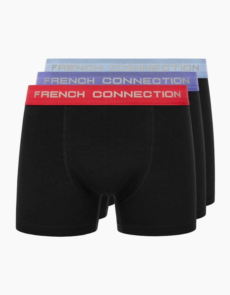 French Connection FC20 3pk Boxer Shorts Mens Black