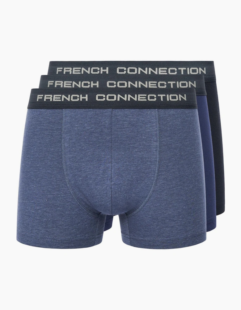 French Connection FC15 3pk Boxer Shorts Mens Blues