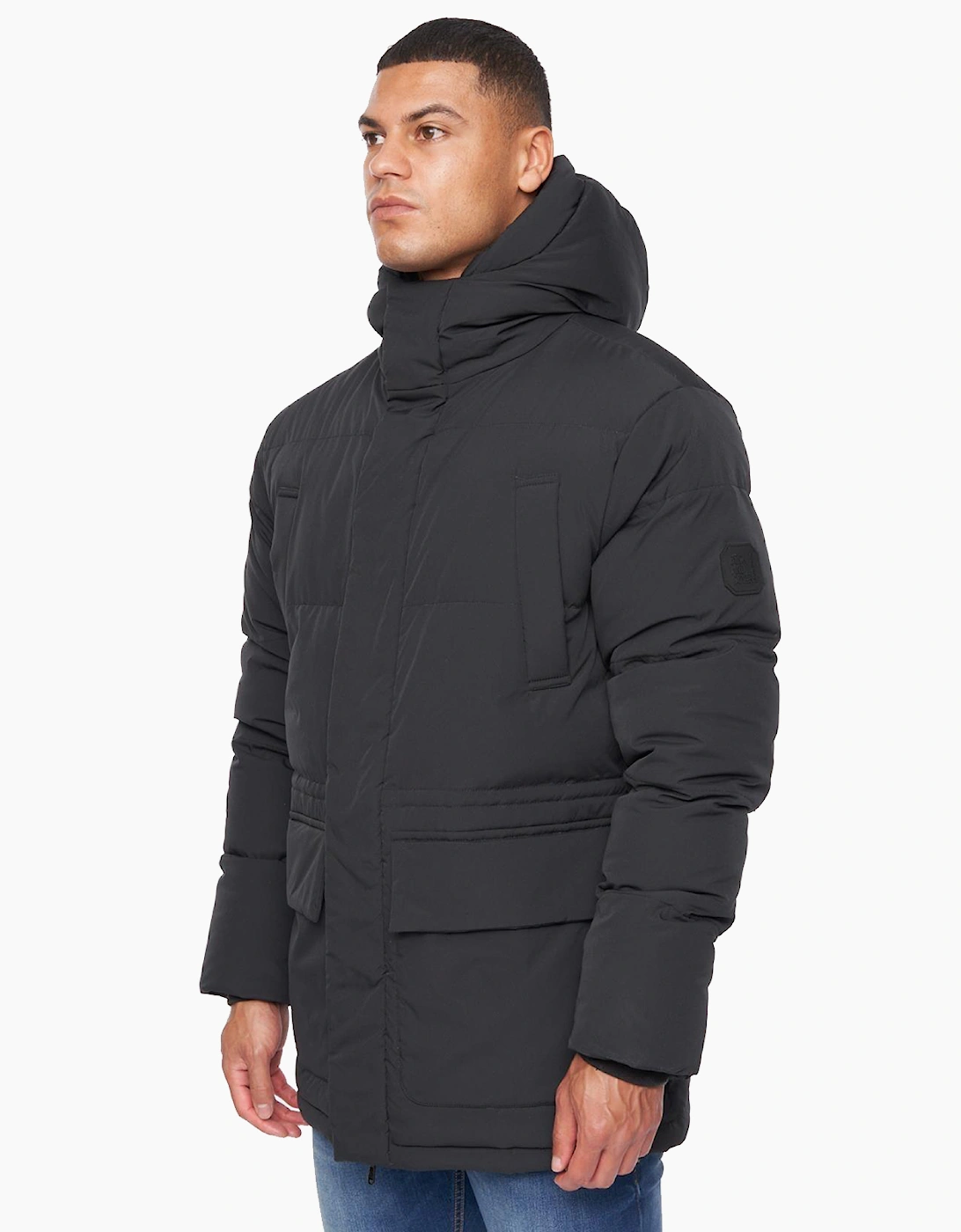 Duck And Cover Fletchley Puffer Jacket Mens Black