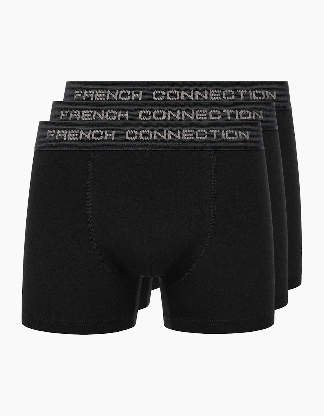 French Connection FCUK1 3pk Boxer Shorts Mens Black