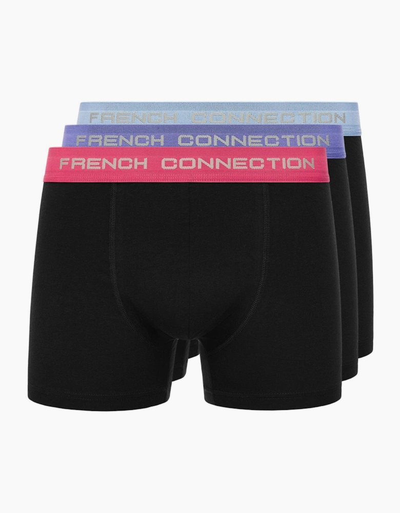 French Connection FC6 3pk Boxer Shorts Mens Black