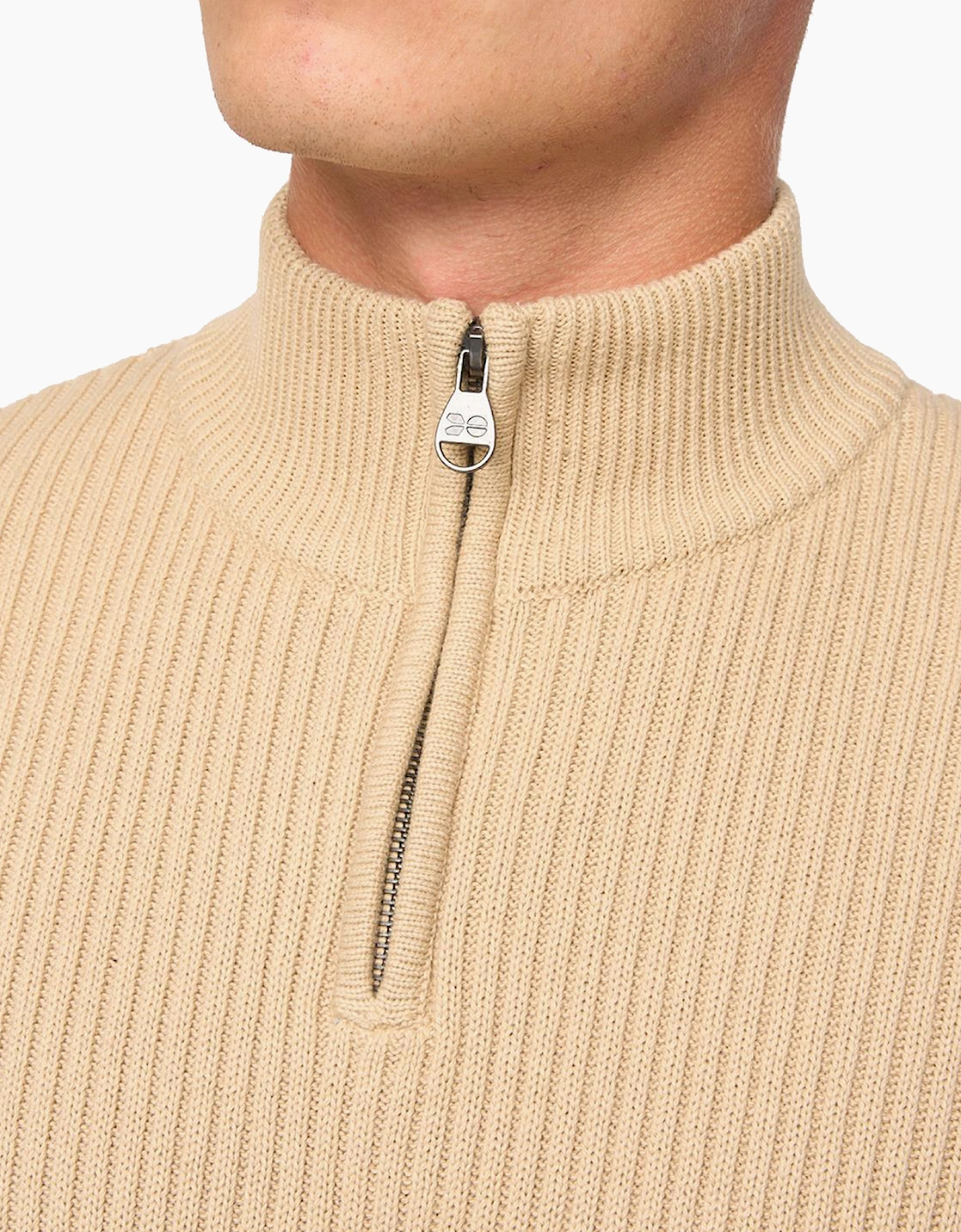 Crosshatch Havaline 1/4 Zip Mens Wheat
