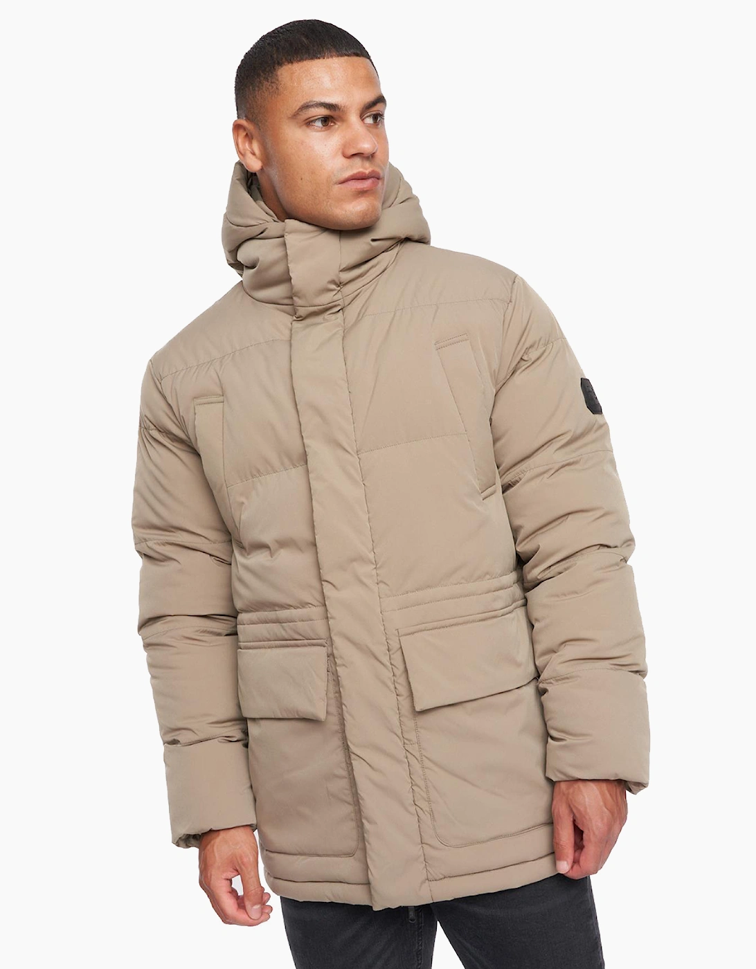 Duck And Cover Fletchley Puffer Jacket Mens Beige