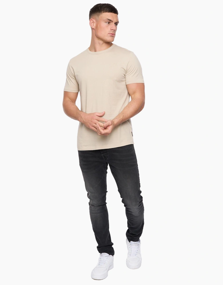 French Connection FCUK Stack T-Shirt Mens Stone
