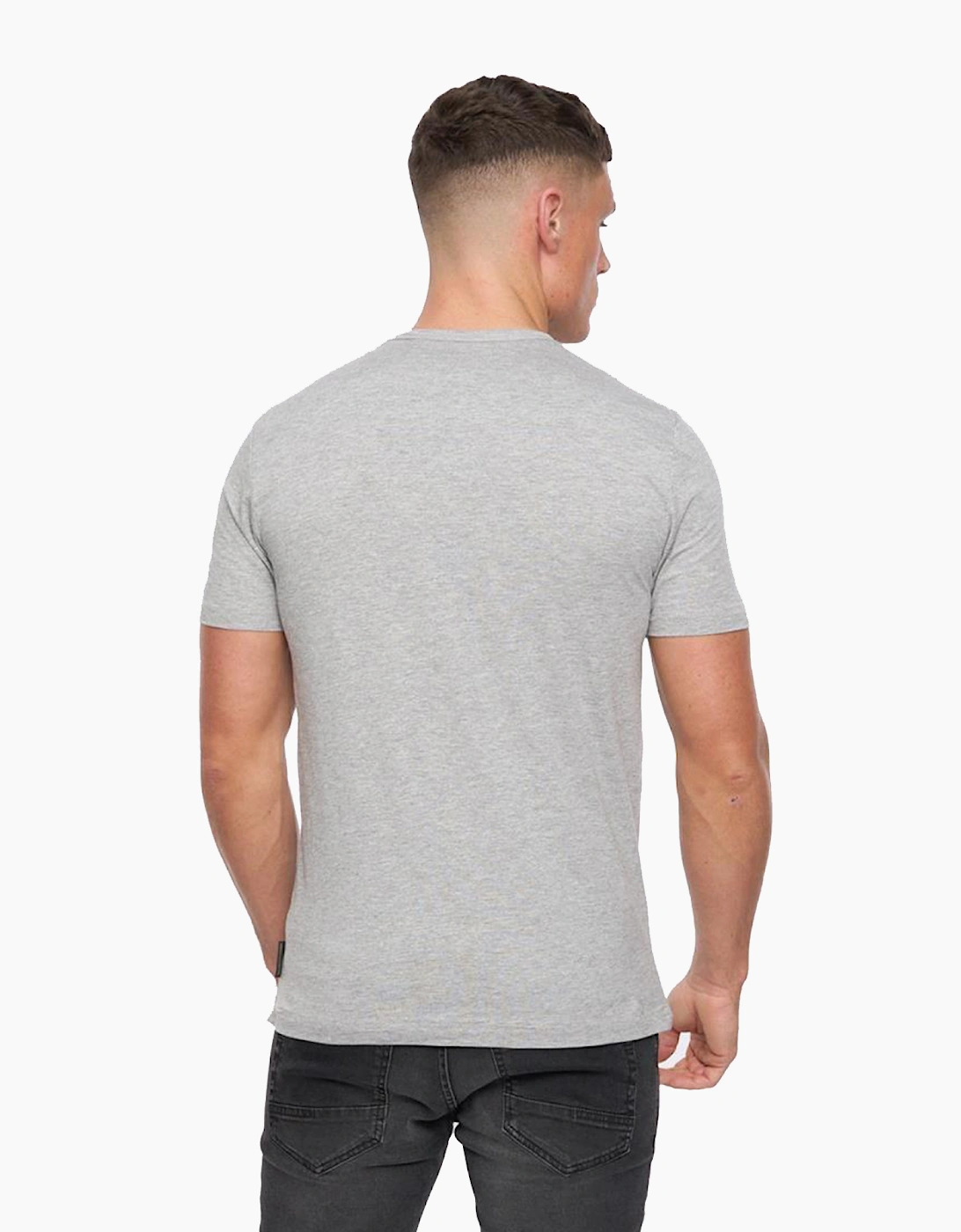 French Connection Double T-Shirt Mens Light Grey Melange/Marine