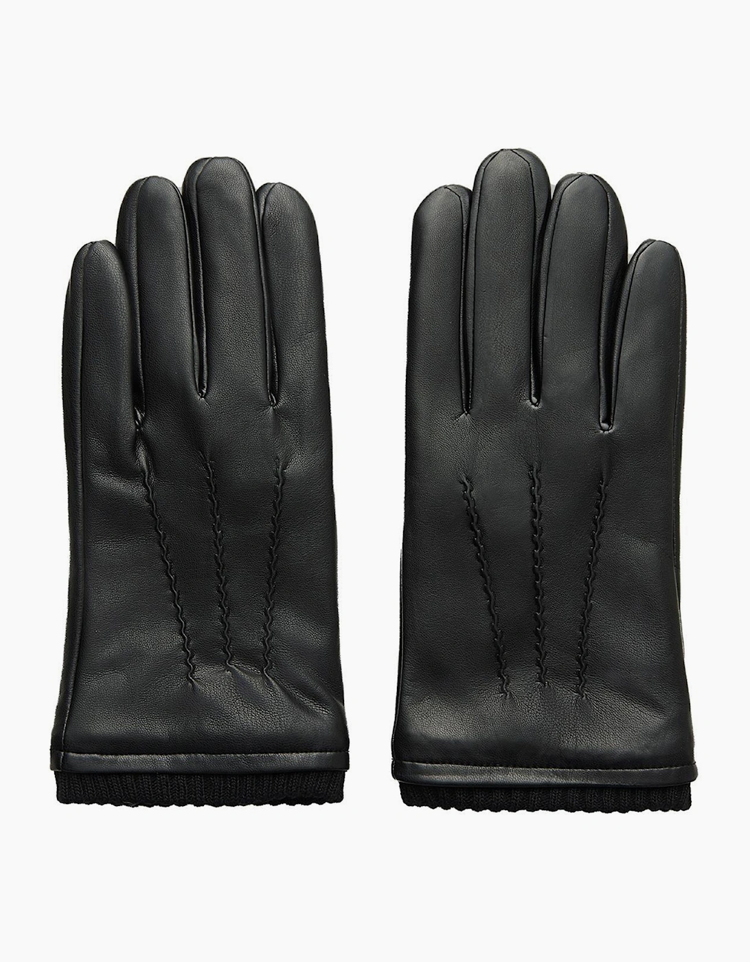 French Connection Classic Leather Gloves Mens Black