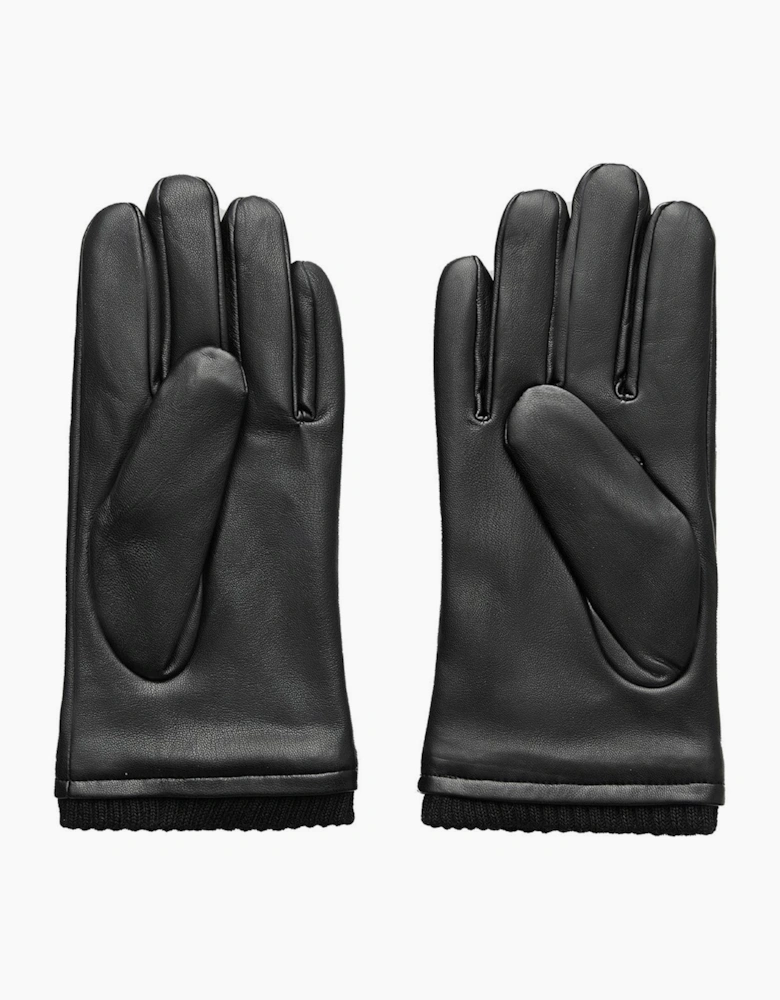 French Connection Classic Leather Gloves Mens Black