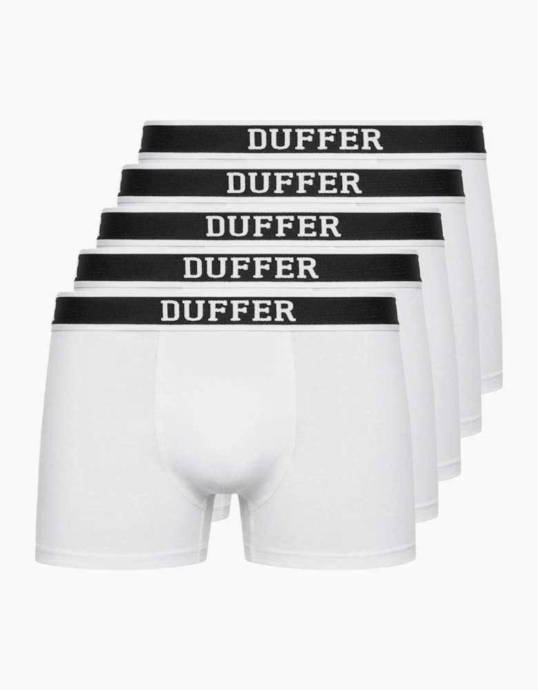 Duffer Holloway 5pk Boxer Shorts Mens White / Black