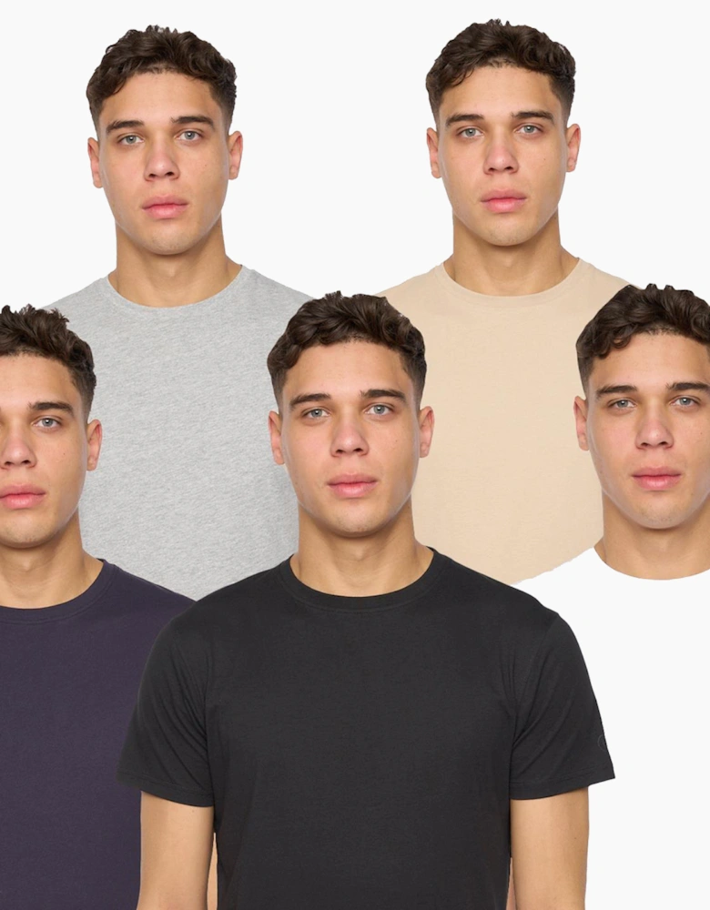 Duck And Cover Frankinz 5pk T-Shirts Mens Assorted