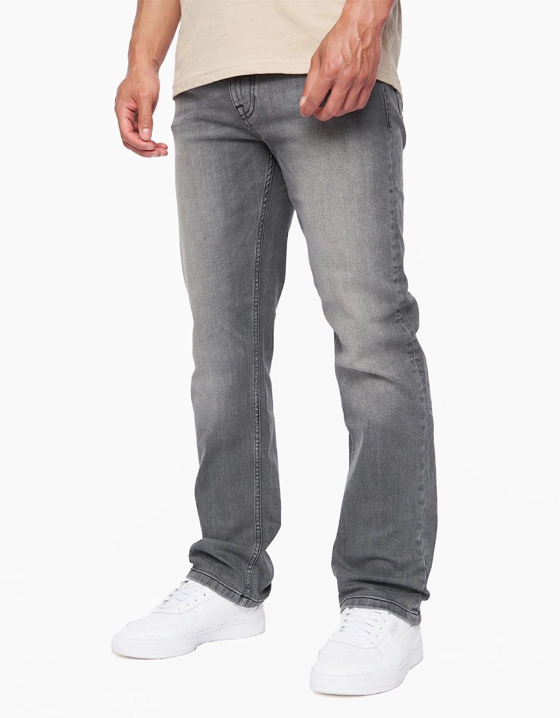 Duck And Cover Janstar Straight Leg Jeans Mens Grey