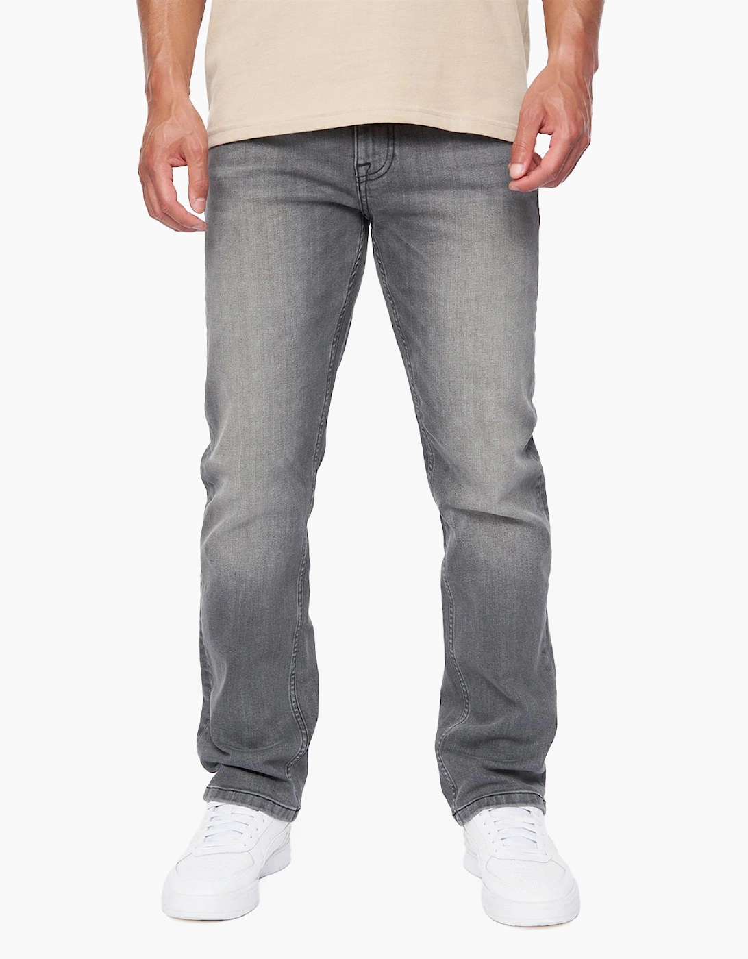 Duck And Cover Janstar Straight Leg Jeans Mens Grey