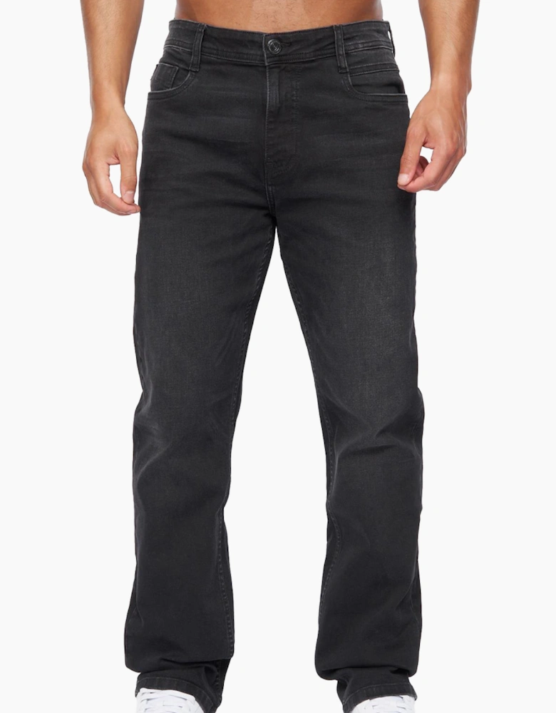 Duck And Cover Janstar Straight Leg Jeans Mens Black Wash