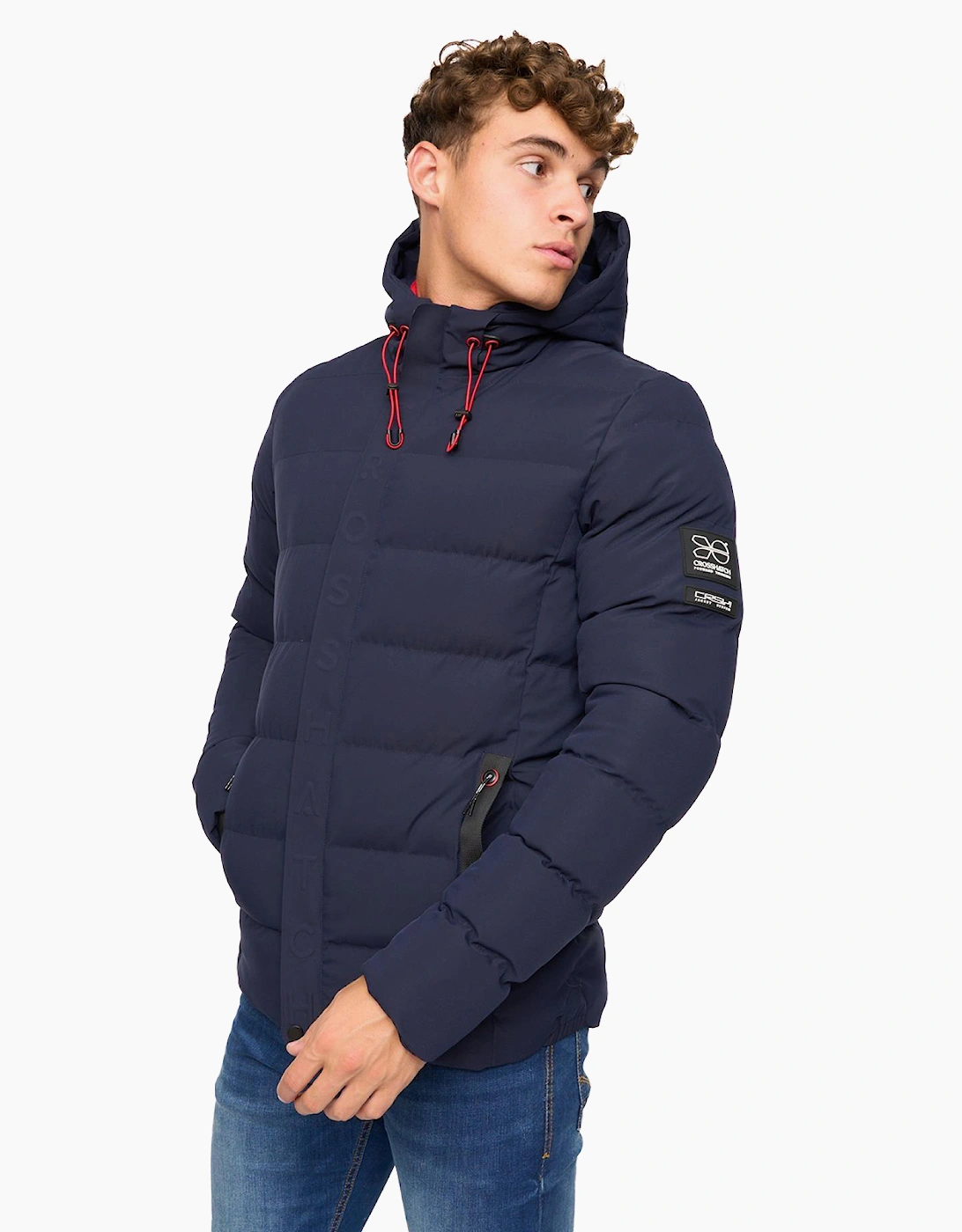 Crosshatch Kampleys Embossed Jacket Mens Navy