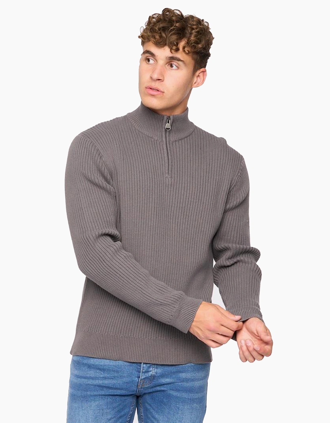 Crosshatch Havaline 1/4 Zip Mens Charcoal Grey