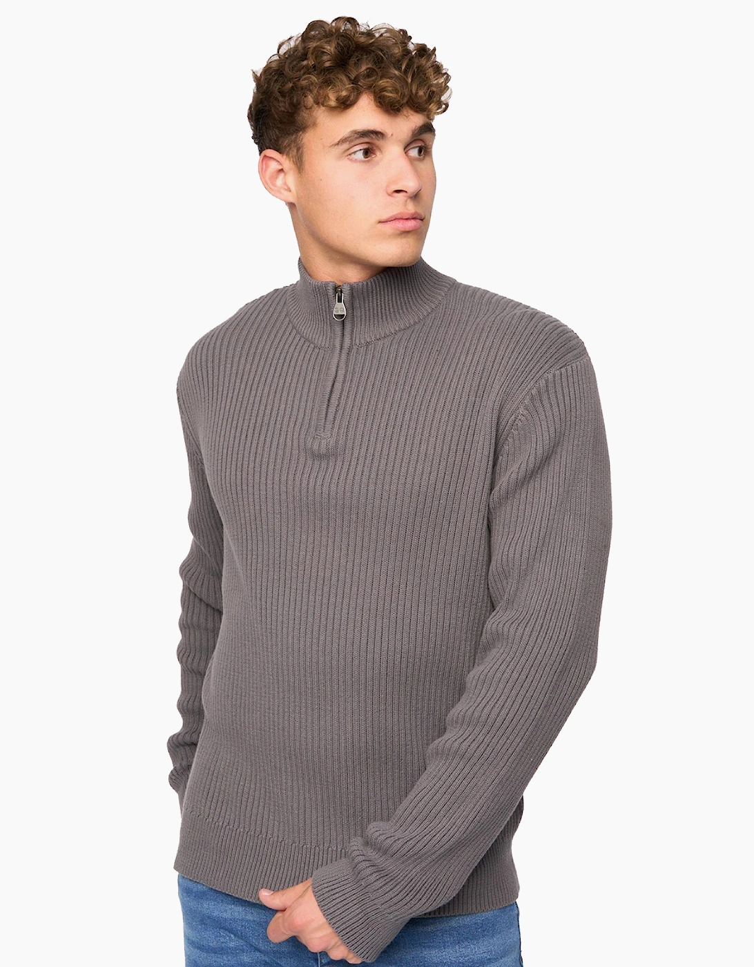 Crosshatch Havaline 1/4 Zip Mens Charcoal Grey