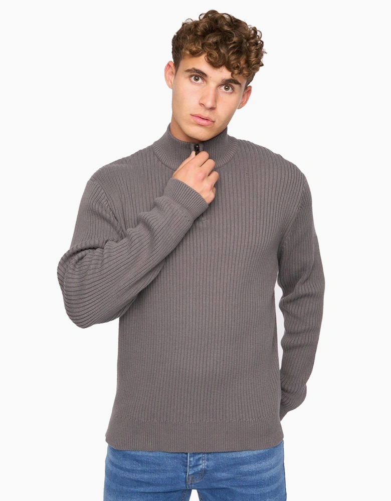 Crosshatch Havaline 1/4 Zip Mens Charcoal Grey