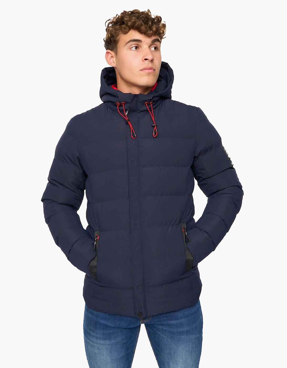 Crosshatch Kampleys Embossed Jacket Mens Navy