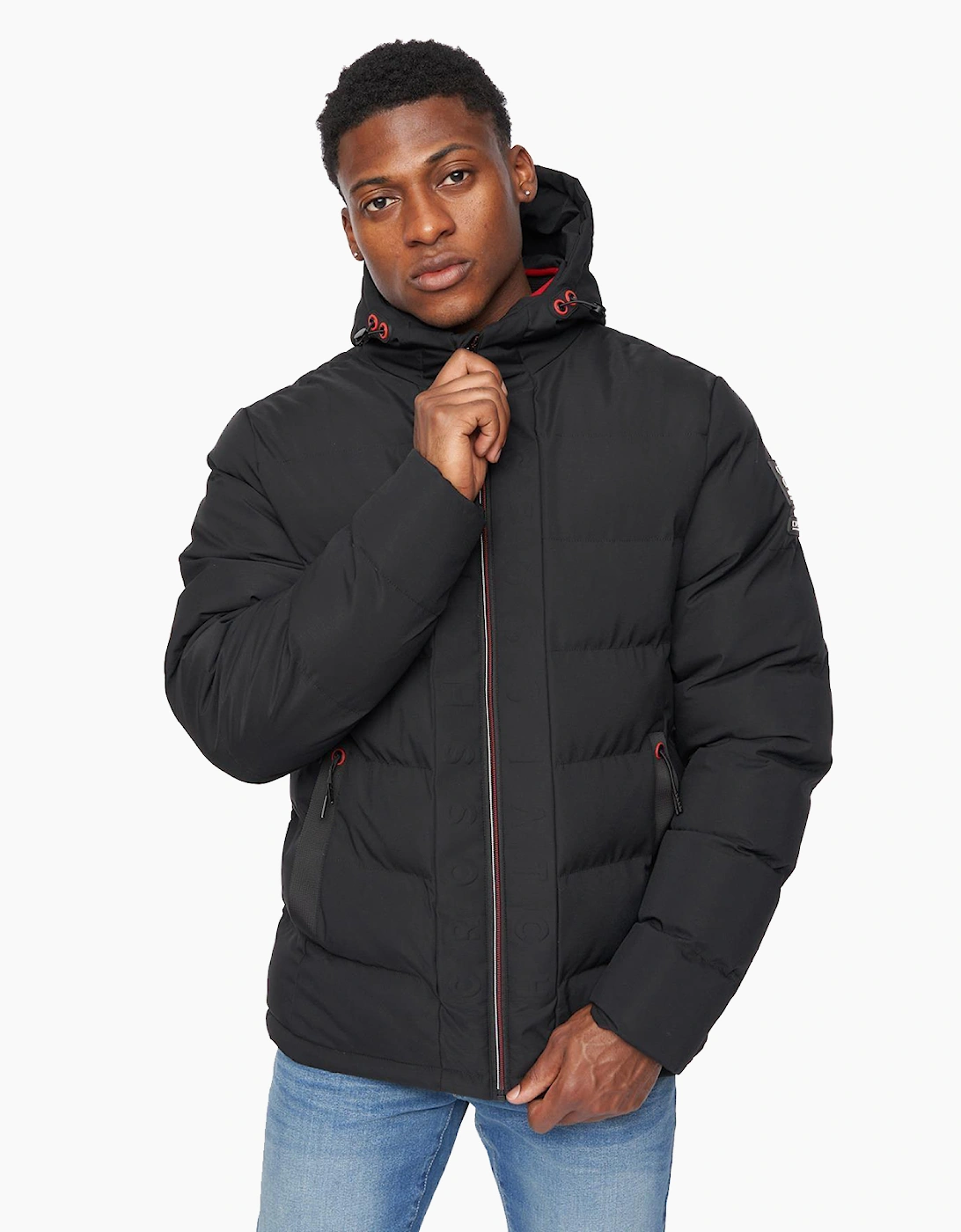 Crosshatch Kampnew Embossed Jacket Mens Black