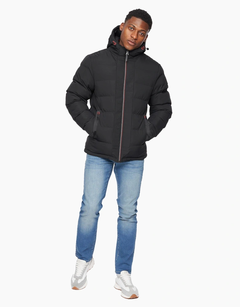 Crosshatch Kampnew Embossed Jacket Mens Black