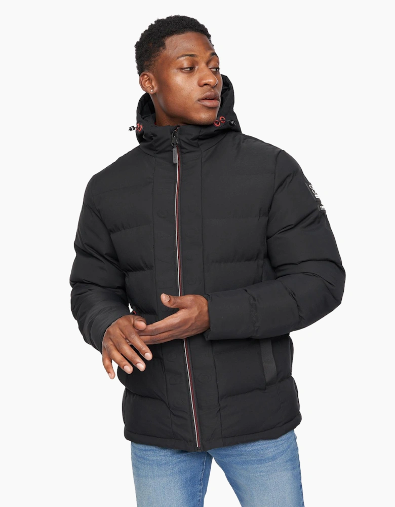 Crosshatch Kampnew Embossed Jacket Mens Black