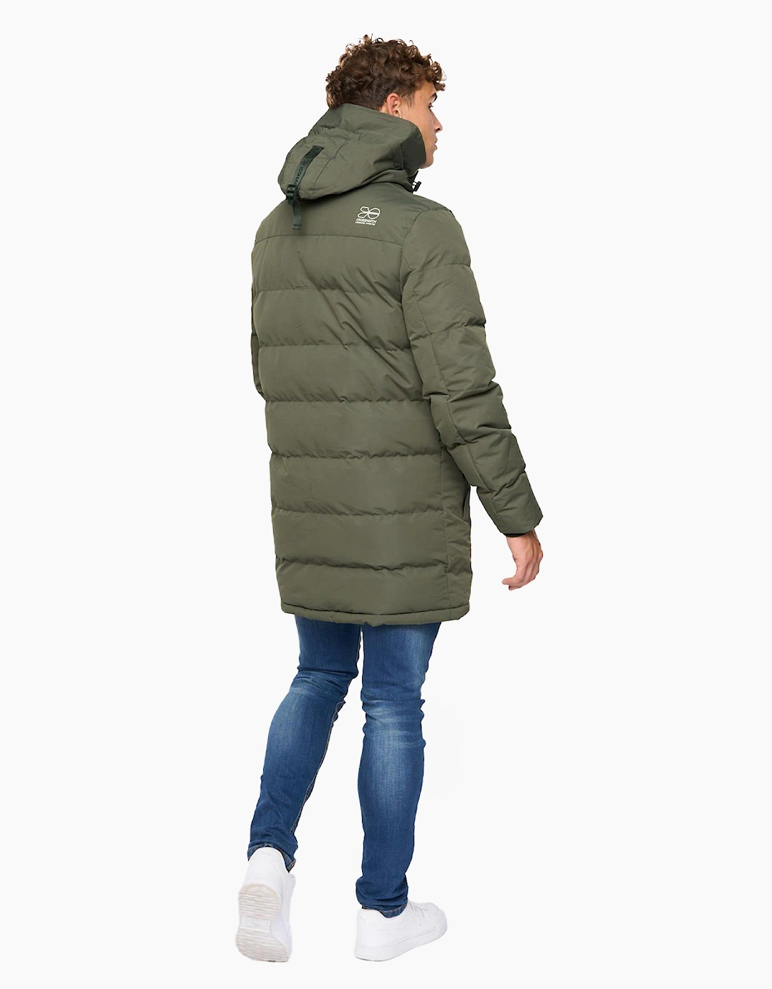 Crosshatch Milwaka Long Jacket Mens Olive