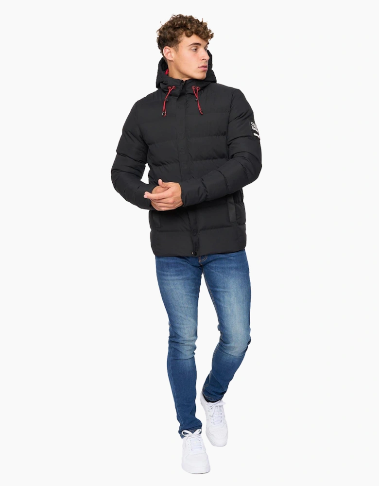 Crosshatch Kampleys Embossed Jacket Mens Black